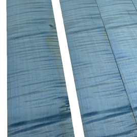 Steel Blue Figured Sycamore Dyed Veneers 50 x 11 cm